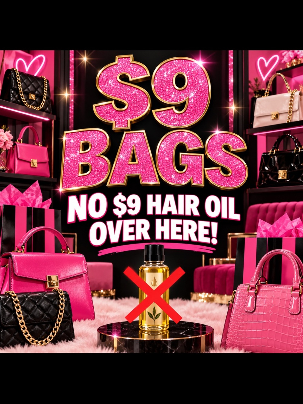 Pink Quilted Chain-Handle Women's Handbag